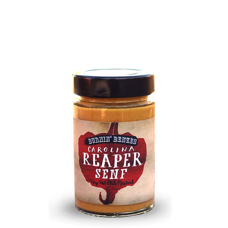 carolina-reaper-senf-burnin-benze Carolina Reaper Senf – Bild 1