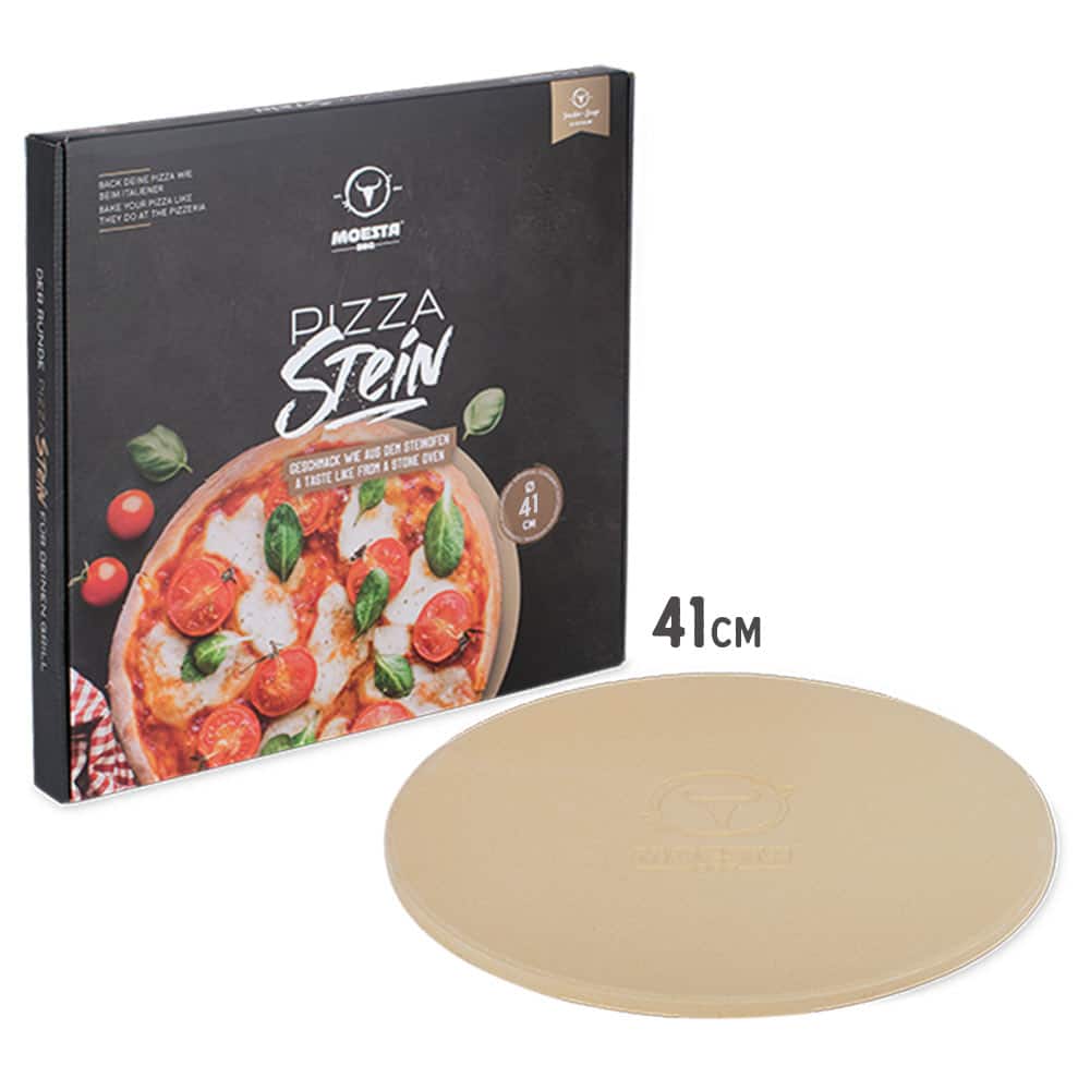 Pizzastein von Moesta BBQ mit Stier-Prägung 41cm Pizzastein von Moesta BBQ mit Stier-Prägung 41cm