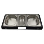 GN-Behälter Halterung Schwarz inkl. 3 Behälter zu Infinty Volksbrett