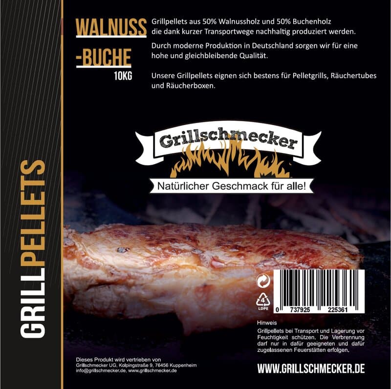 grillschmecker-grillpellets-sonderedition-walnuss-buche-10kg Grillpellets Walnuss/Buche 10kg (Grillschmecker) – Bild 1