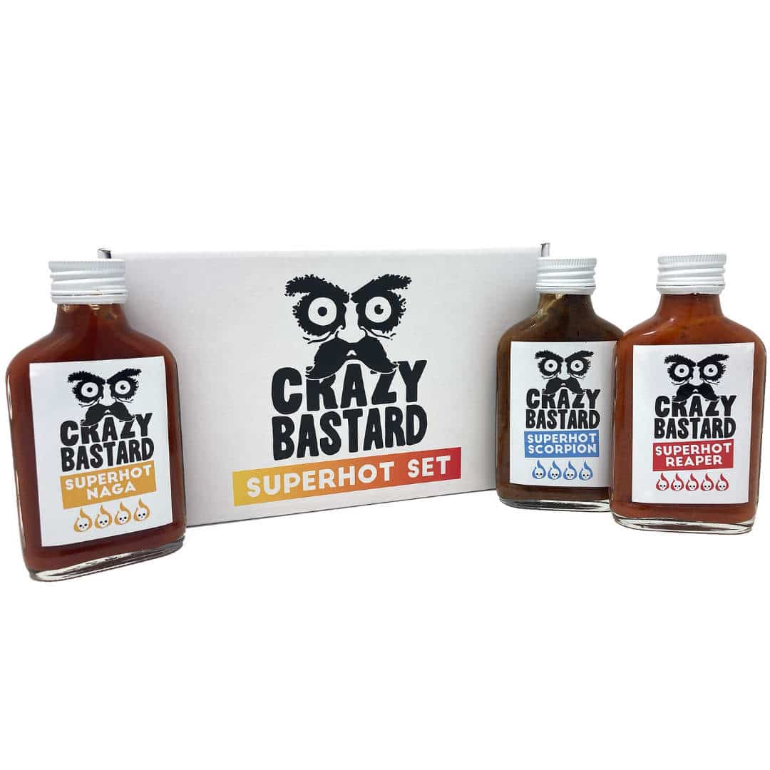 crazy-bastard-sauce-set Crazy Bastard 3er Set - Superhot Saucen – Bild 1