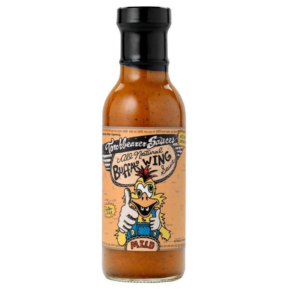 Torchbearer's Buffalo Wing Sauce Torchbearer's Buffalo Wing Sauce hat einen intensiven, klassischen Buffalowings Geschmack mit genau der richtigen Menge Schärfe.