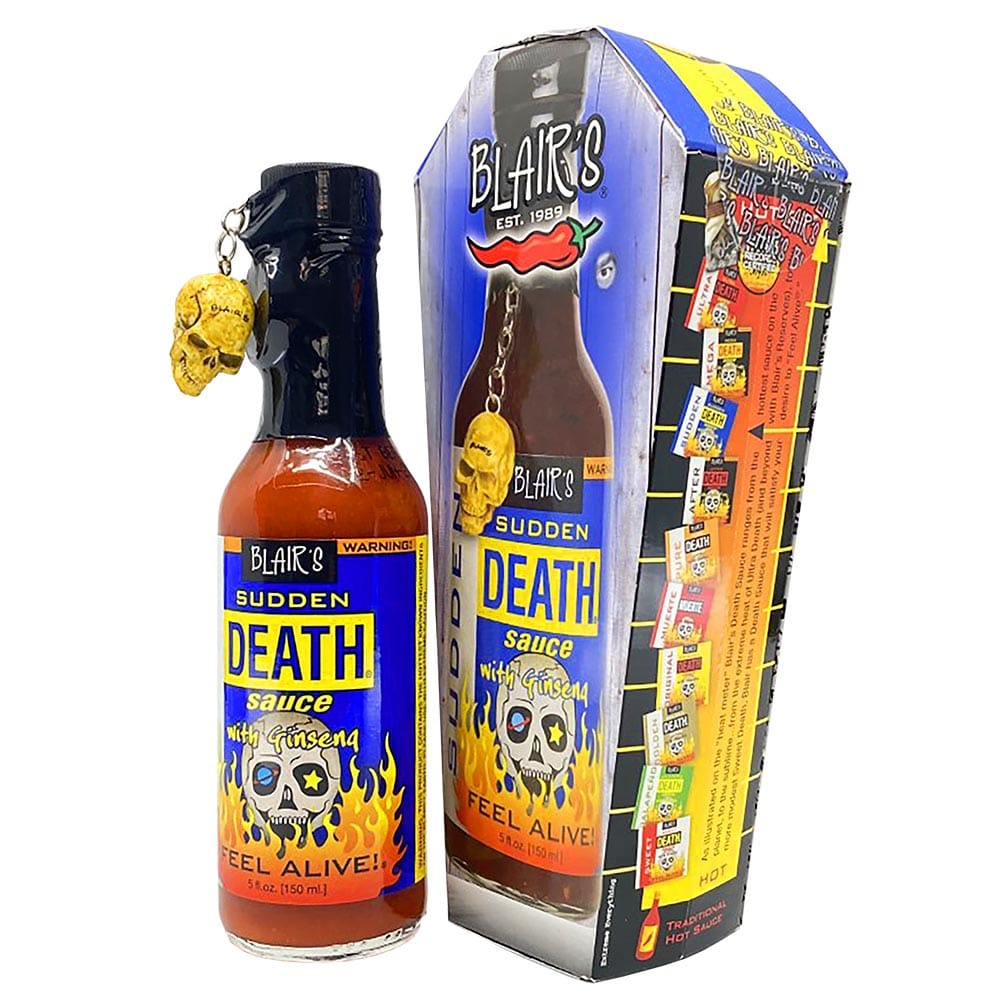 Blairs Sudden Death Sauce inkl. Totenkopf Anhänger Blairs Sudden Death Sauce – Bild 1