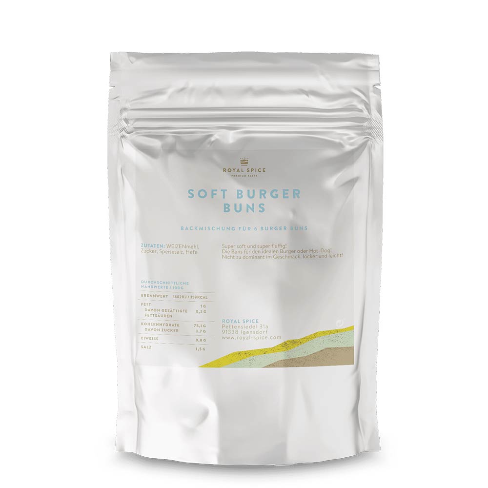 Soft Burger Buns Backmischung von Royal Spice Soft Burger Buns Backmischung – Bild 1