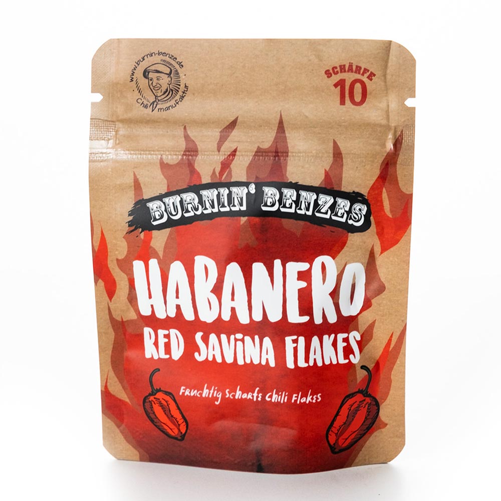 Habanero Red Savina Chiliflakes von Burnin Benze Habanero Red Savina Chiliflakes aus dem Hause Burnin Benze